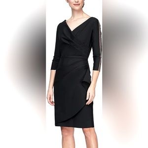 LIKE NEW Alex Evenings Long Sleeve Cocktail Dress